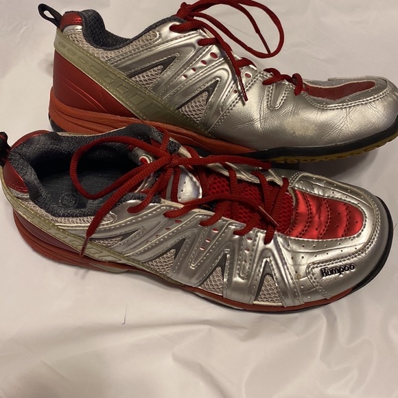 Kumpoo metallic silver & red color sneakers size 9 - Picture 2 of 13